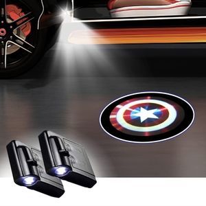 2 captain america car door led projector lights.  Universal fit no tools needed